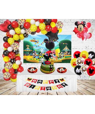 Mickey Mouse Clubhouse Backdrop for Birthday Party Decorations Park Baby Shower Background Cake Table Supplies Theme Banner 5...