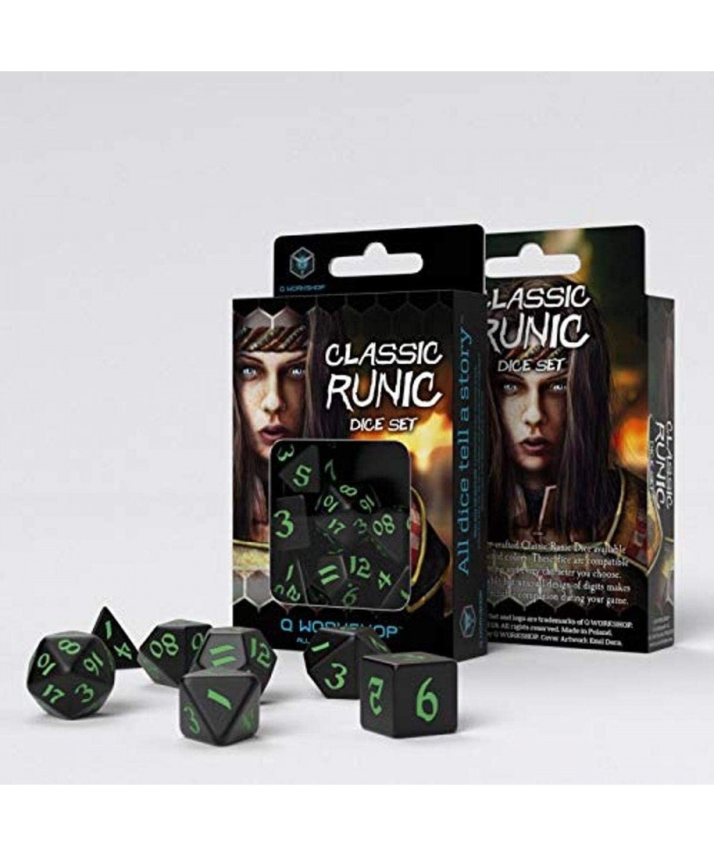 Classic Runic Black & Green Dice Set (7) $16.17 Game Accessories