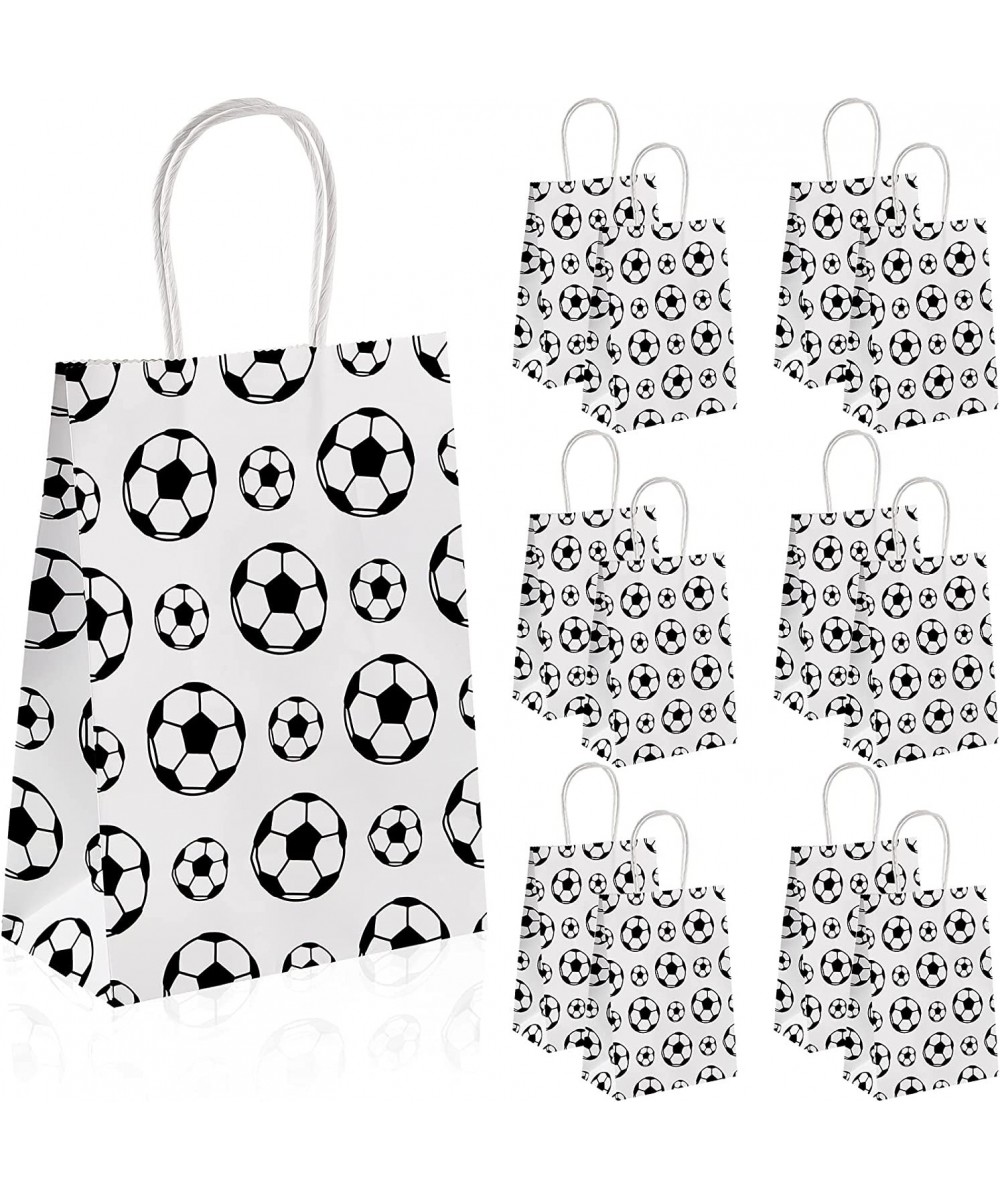 24 Pieces Soccer Party Favor Bags Soccer Goodie Bags Paper Soccer Print Treat Candy Gift Bags for Kids Soccer Themed Birthday...