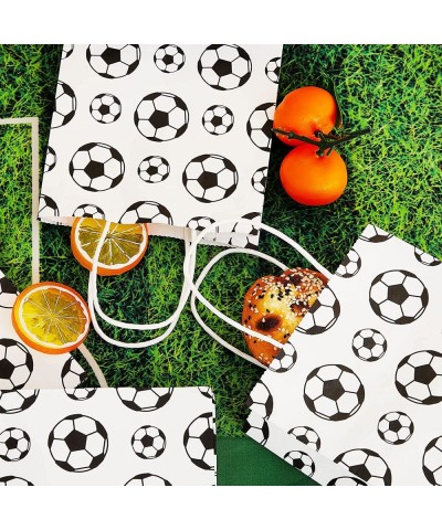 24 Pieces Soccer Party Favor Bags Soccer Goodie Bags Paper Soccer Print Treat Candy Gift Bags for Kids Soccer Themed Birthday...