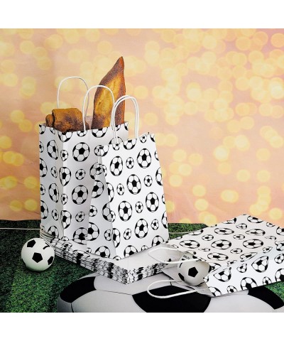 24 Pieces Soccer Party Favor Bags Soccer Goodie Bags Paper Soccer Print Treat Candy Gift Bags for Kids Soccer Themed Birthday...