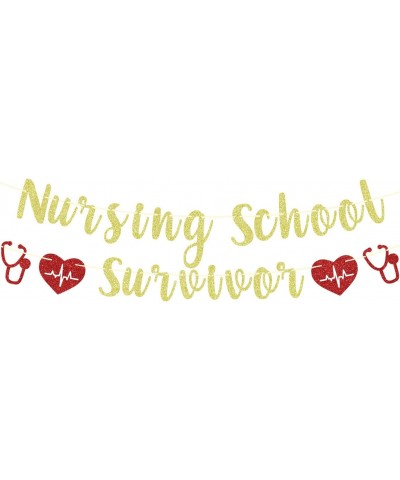 Gold Glitter Nursing School Survivor Banner Class of 2023 RN/Earned It/Nurse Call the Shots 2023 Nursing School Graduation Pa...