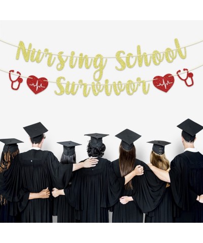 Gold Glitter Nursing School Survivor Banner Class of 2023 RN/Earned It/Nurse Call the Shots 2023 Nursing School Graduation Pa...