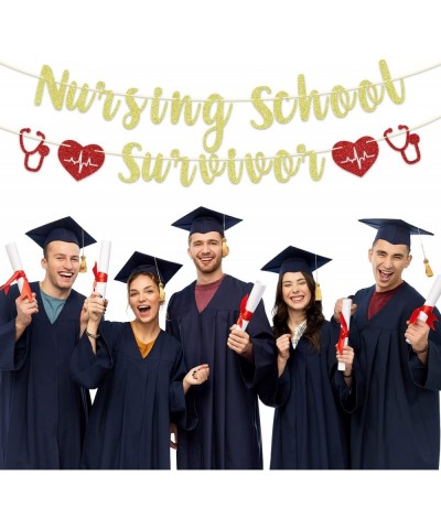 Gold Glitter Nursing School Survivor Banner Class of 2023 RN/Earned It/Nurse Call the Shots 2023 Nursing School Graduation Pa...