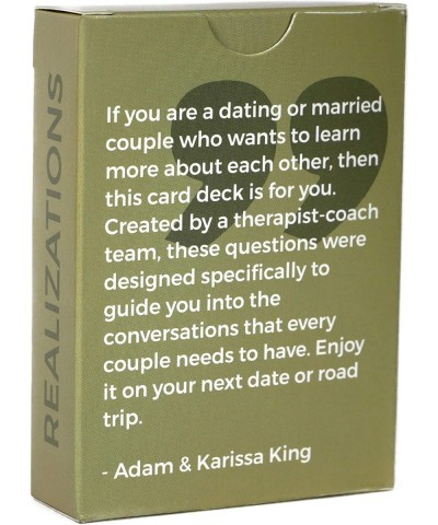 REALIZATIONS - Card Deck - Fun Game for Couples - 52 Questions to See How Well You Know Your Partner – Dating and Engaged Cou...