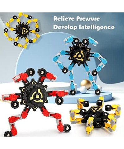 3 Pack Fidget Spinners Transformable Fingertip Gyro DIY Robot Fingertip Spinner Gyro Fidget Spinners for Kids Anxiety Stress ...