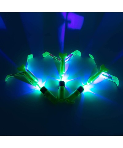 Rocket Slingshot Helicopters with LED Lights 6 Pcs Helicopters 2 Pcs Launchers Toy for Kids-Upgraded $19.47 Flying Toys