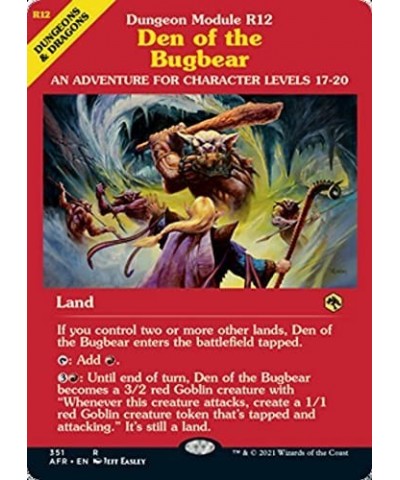 Magic: the Gathering - Den of The Bugbear (351) - Showcase (Dungeon Module Cover) - Adventures in The Forgotten Realms $30.53...