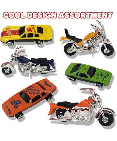 Diecast Car and Motorcycle Toys Set of 25 Cool Motorbike and Car Toys for Kids in Window Box Fun Pretend Play Toys for Boys a...