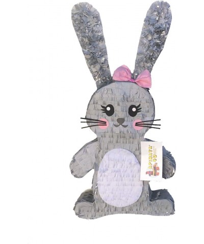 Standing Bunny Pinata Gray Color with Pink Bow Easter Party Pinata $70.20 Piñatas