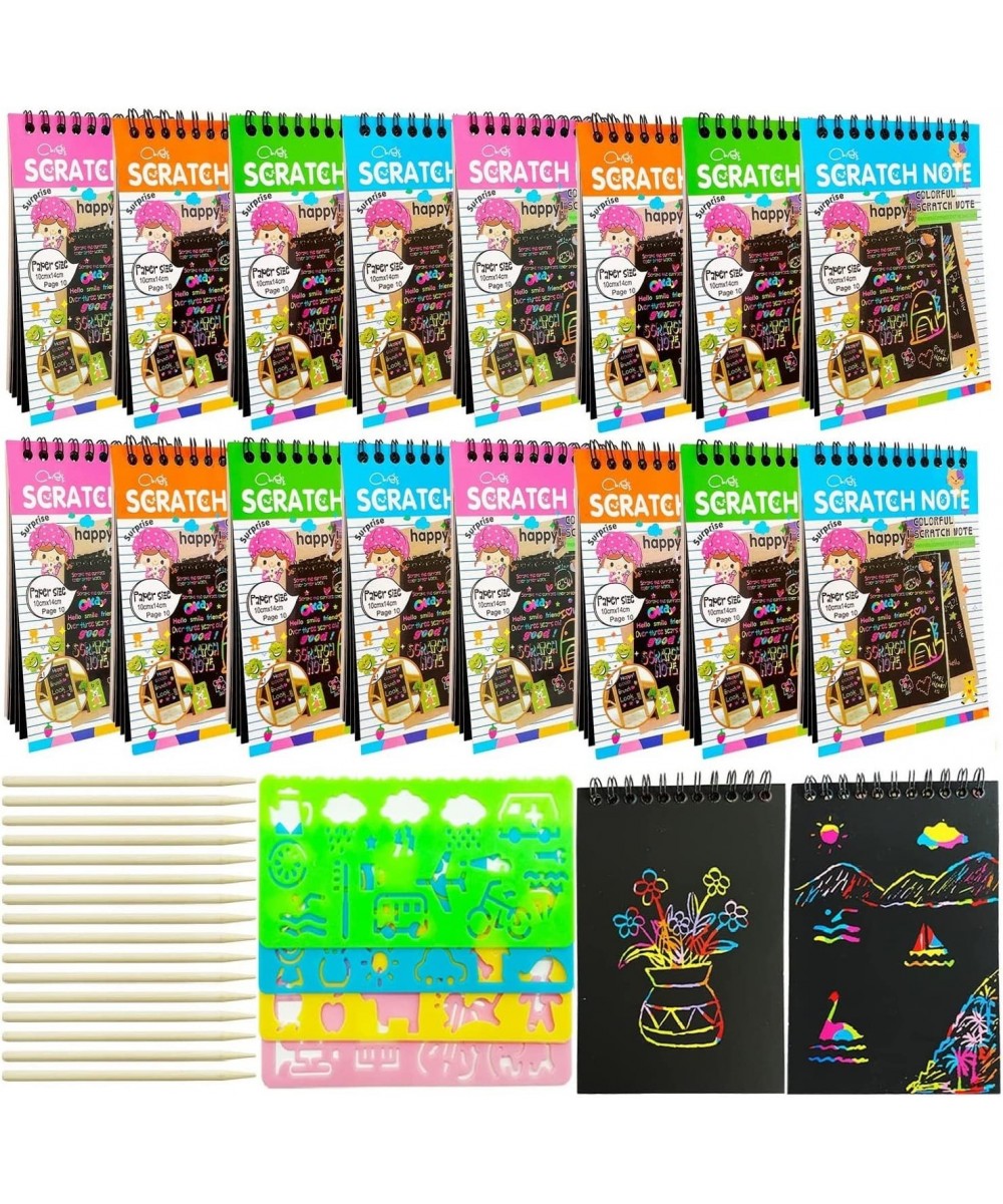 16 Pack Scratch Notebooks Art and Crafts for Kids Ages 4-8-12 Party Favors Rainbow Magic Scratch Paper for Kids Activities Dr...