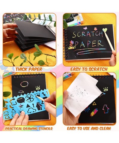 16 Pack Scratch Notebooks Art and Crafts for Kids Ages 4-8-12 Party Favors Rainbow Magic Scratch Paper for Kids Activities Dr...