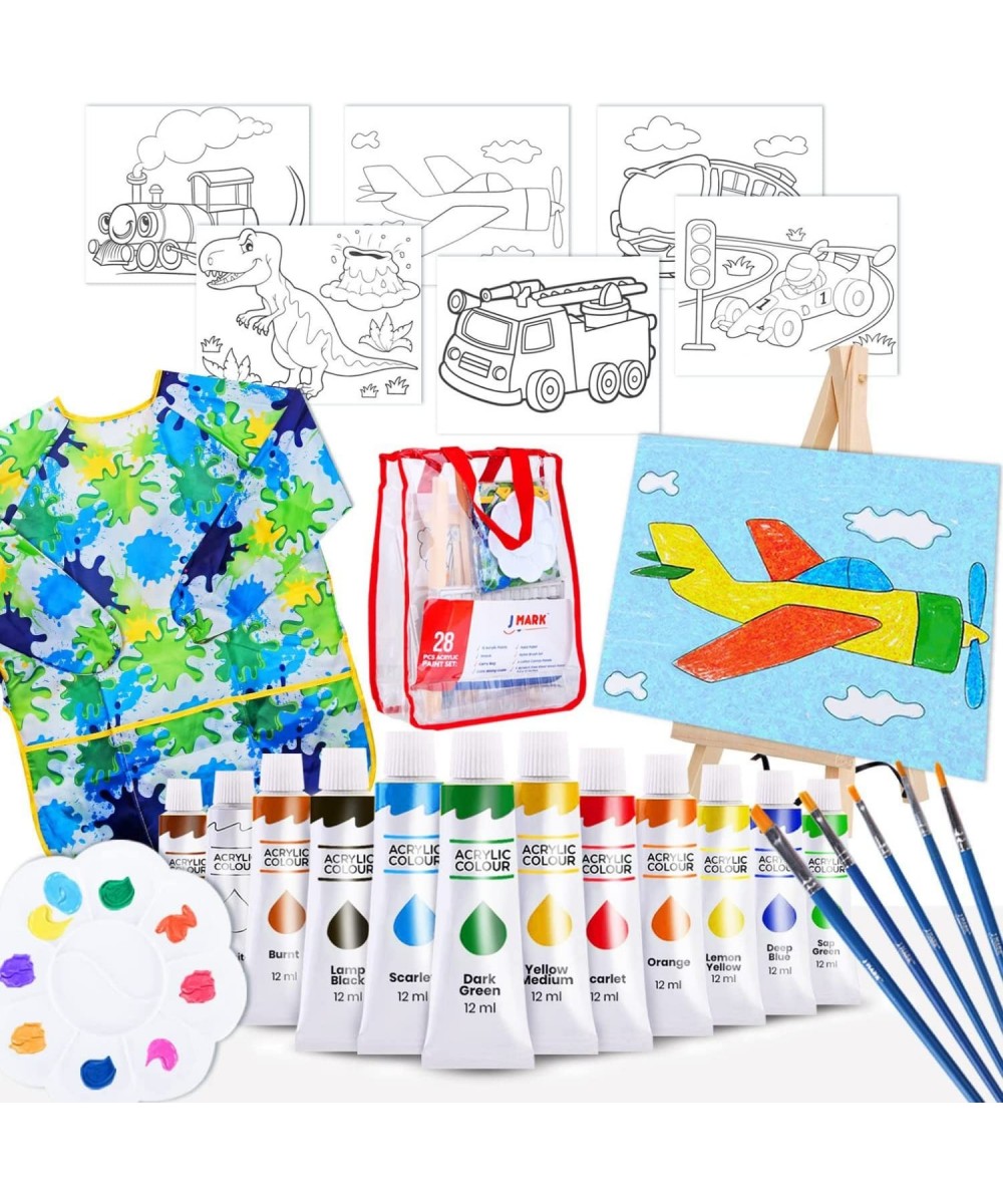 Kids Paint Set – Piece Acrylic Painting Supplies Kit with Storage Bag Washable Paints Scratch Free Paint Easel 6 set Pre-Sten...