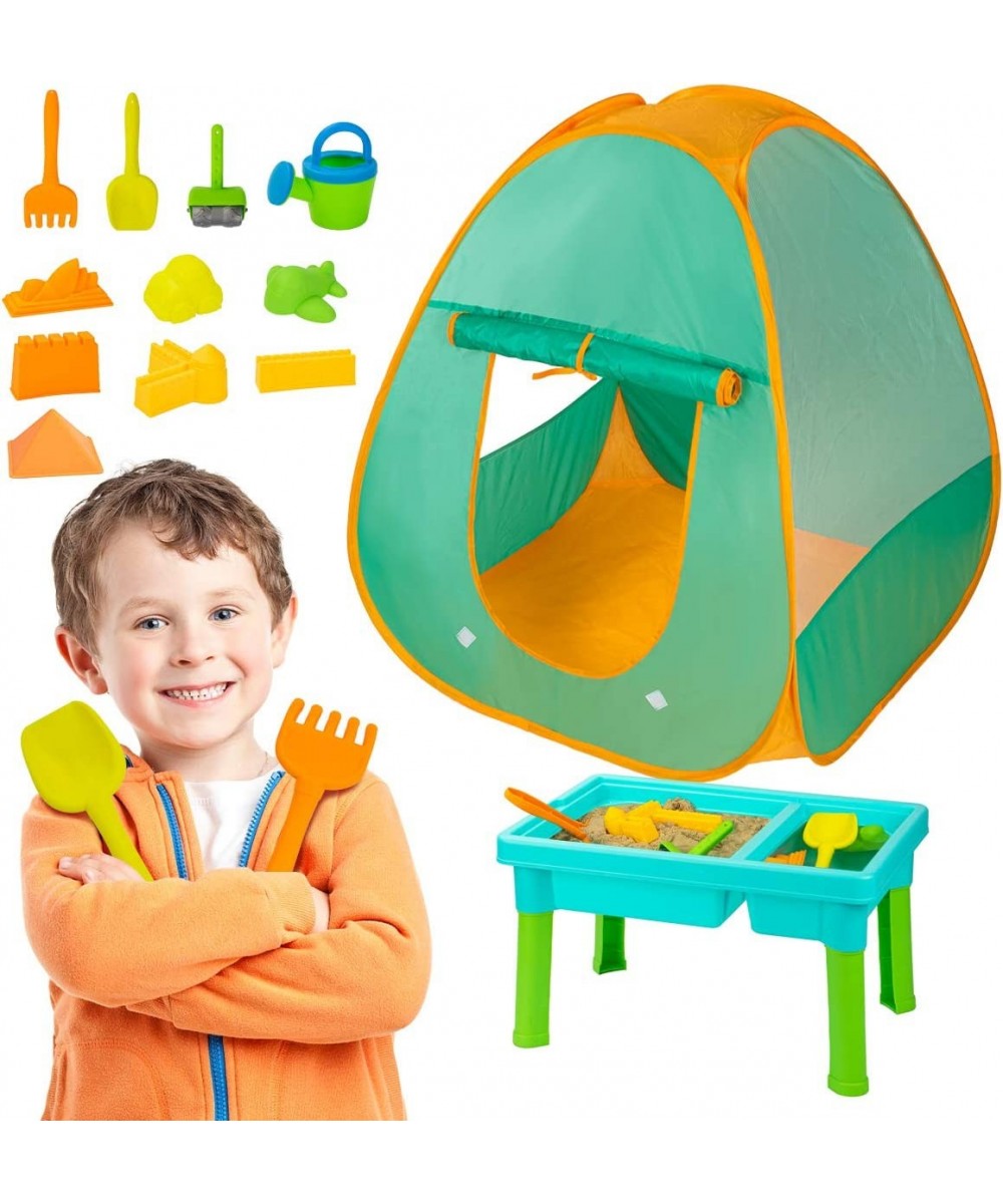 Kids Sand and Water Table with Play Tent Toddler Beach Toys Set with Tent for Kids Indoor&Outdoor Toys Beach Play Activity Ta...