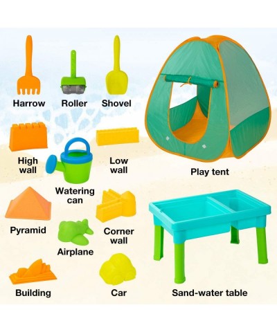 Kids Sand and Water Table with Play Tent Toddler Beach Toys Set with Tent for Kids Indoor&Outdoor Toys Beach Play Activity Ta...