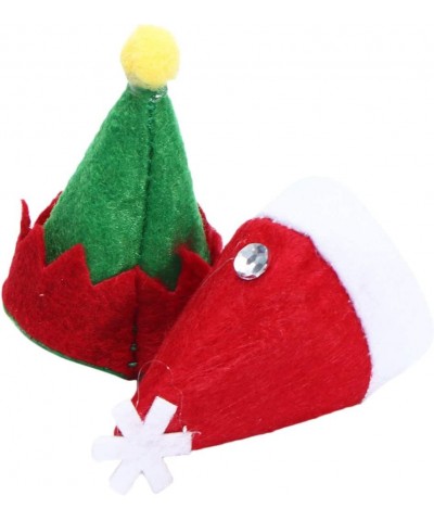 24pcs Christmas Mini Santa Hats Elf Hats Lollipop Candy Cover Cap Candy Packing Party Favors Doll Craft Decor for DIY Craft T...