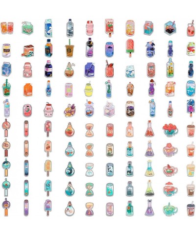 100 Pack Cute Stickers Kawaii Boba Beverage Drink Sticker Bubble Tea Aesthetic Sticker Waterproof Cartoon Water Bottle Sticke...