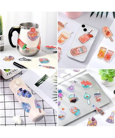 100 Pack Cute Stickers Kawaii Boba Beverage Drink Sticker Bubble Tea Aesthetic Sticker Waterproof Cartoon Water Bottle Sticke...