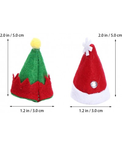 24pcs Christmas Mini Santa Hats Elf Hats Lollipop Candy Cover Cap Candy Packing Party Favors Doll Craft Decor for DIY Craft T...