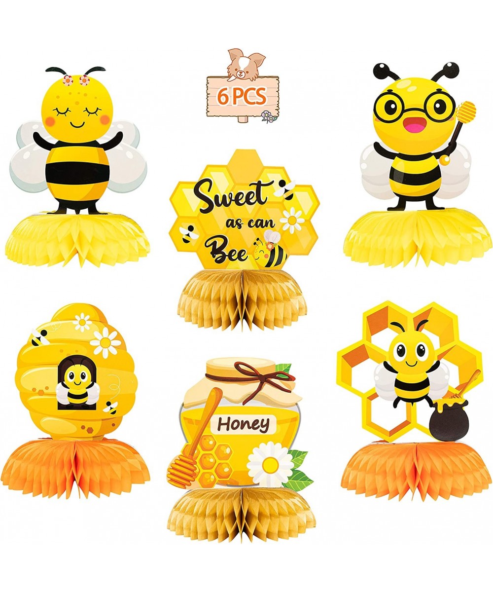 6 Pcs Springtime Honey Bee Honeycomb Centerpieces Table Toppers Summer Bumble Bee Table Decor Sweet as Can Party Decorations ...