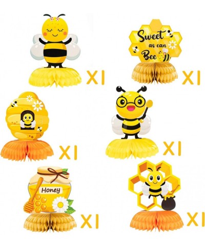 6 Pcs Springtime Honey Bee Honeycomb Centerpieces Table Toppers Summer Bumble Bee Table Decor Sweet as Can Party Decorations ...