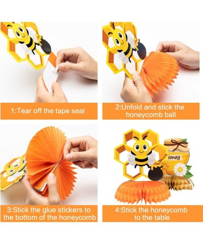 6 Pcs Springtime Honey Bee Honeycomb Centerpieces Table Toppers Summer Bumble Bee Table Decor Sweet as Can Party Decorations ...