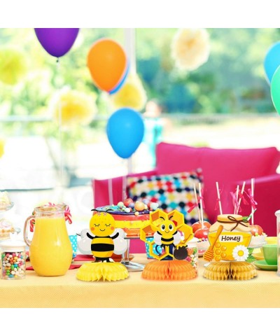 6 Pcs Springtime Honey Bee Honeycomb Centerpieces Table Toppers Summer Bumble Bee Table Decor Sweet as Can Party Decorations ...