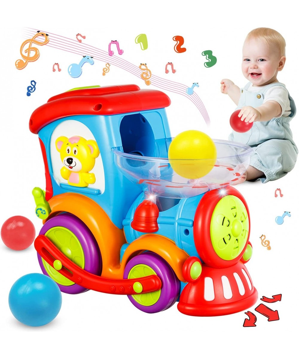 Toddler Train Developmental Toys for 1 2 3 Year Old Boy Girl Gifts Drop and Go Toy Baby Train with 3 Popper Ball Music Light ...