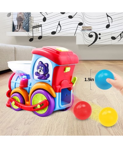 Toddler Train Developmental Toys for 1 2 3 Year Old Boy Girl Gifts Drop and Go Toy Baby Train with 3 Popper Ball Music Light ...