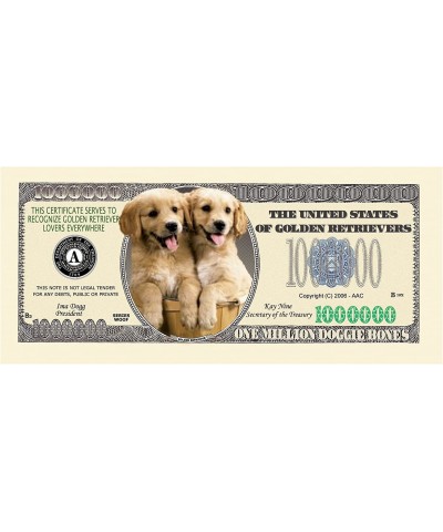 Pack of 5 - Golden Retriever Dog Million Dollar Bills - Best Gift for Golden Retriever Lovers $16.34 Gags & Practical Joke Toys