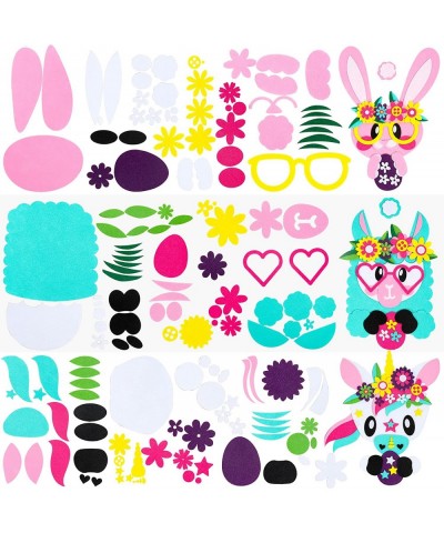 JOYIN 3 Packs Easter Basket Sticker Adhesive Decorating Craft Kits Large Easter Unicorn Lamb Bunny Felt Self-Adhesive Sticker...