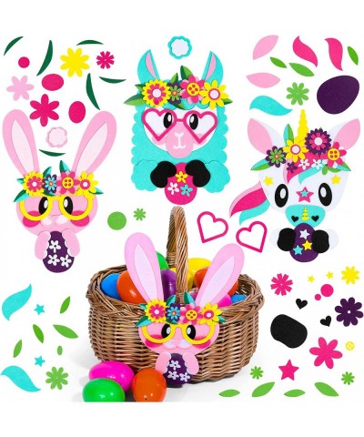 JOYIN 3 Packs Easter Basket Sticker Adhesive Decorating Craft Kits Large Easter Unicorn Lamb Bunny Felt Self-Adhesive Sticker...