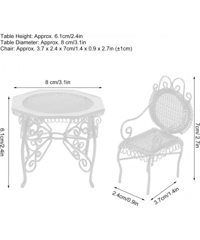 Dollhouse Furniture 1:12 Scale Morden Dollhouse Table and Chairs Garden Decoration for 1:12 Doll House Interior Decoration $3...