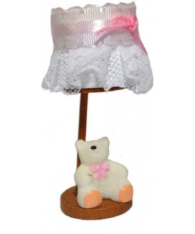 Dollhouse Teddy Bear Bedside Lamp Pink Miniature Nursery Accessory Non Working $18.82 Dollhouse Accessories