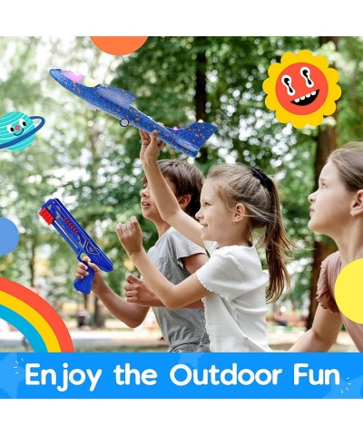 3 Pack Airplane Launcher Toy Foam Glider LED Catapult Plane 2 Flight Modes Boy Toys Outdoor Sport Flying Toys for Kids Birthd...