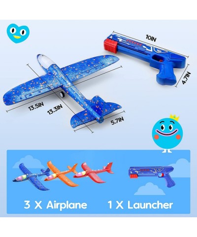 3 Pack Airplane Launcher Toy Foam Glider LED Catapult Plane 2 Flight Modes Boy Toys Outdoor Sport Flying Toys for Kids Birthd...