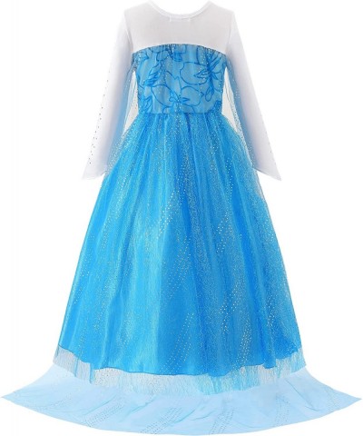 Costume for Girls Queen Dress Up Princess Party Dress with Accessories Blue $35.22 Kids' Costumes