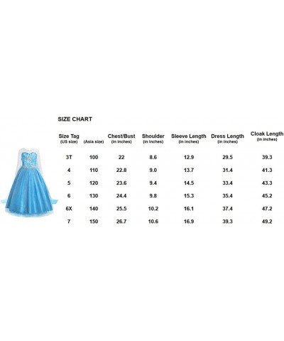 Costume for Girls Queen Dress Up Princess Party Dress with Accessories Blue $35.22 Kids' Costumes