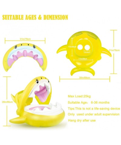 Baby Float Swimming Pool Toddler Floaties with Inflatable Canopy Shark Infant Pool Float for Kids Aged 6-36 Months $31.83 Swi...