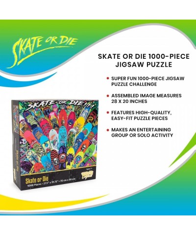 Skate or Die 1000-Piece Jigsaw Puzzle for Adults Kids | Interactive Brain Teaser Educational Toys & Games Home Activities Bui...