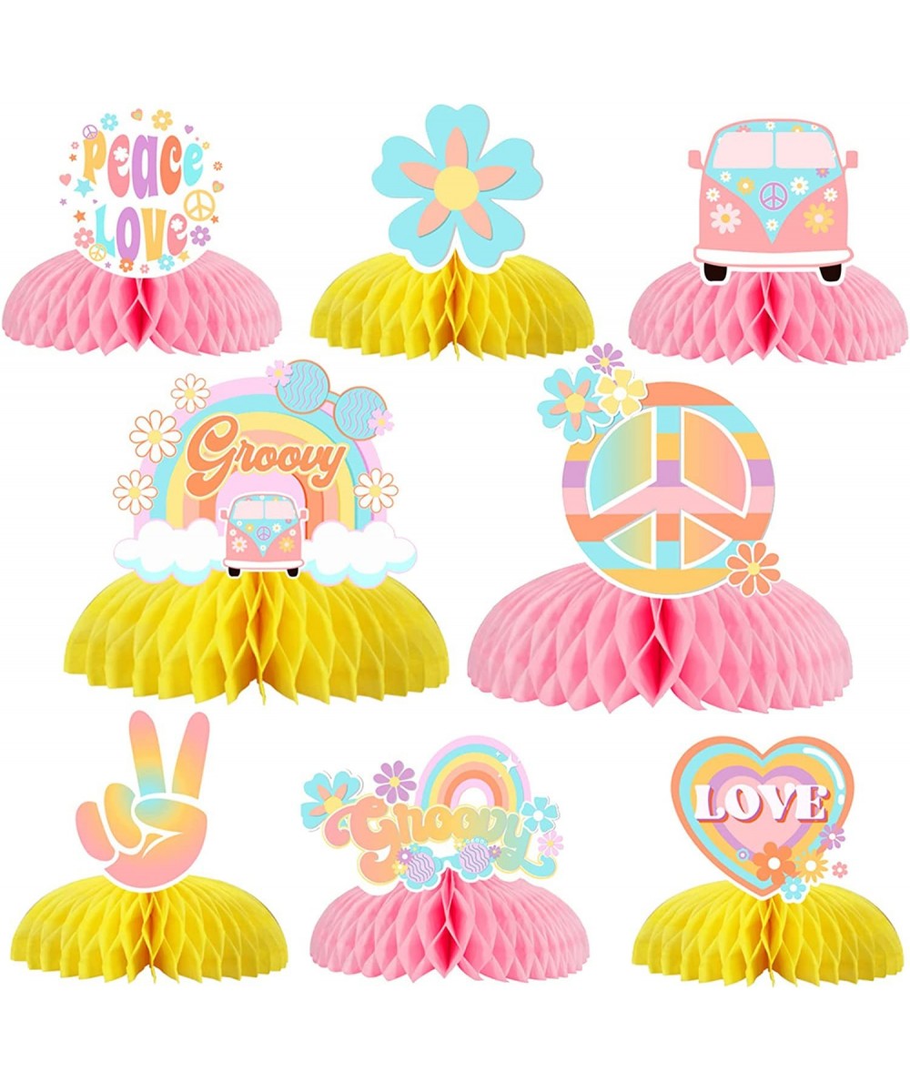 8 Pieces Groovy Honeycomb Centerpieces Groovy Hippie Party Decorations Groovy Table Toppers for Girls Baby Shower Birthday Pa...