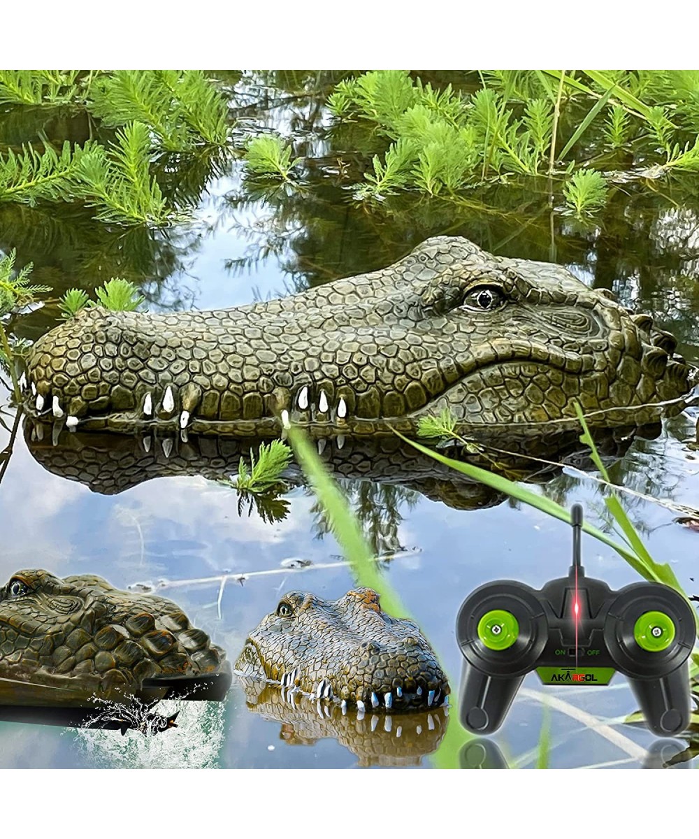 2.4 GHz Remote Control Alligator Head Boat RC Boats for Adults and Kids - Large Decoy and Floating Crocodile Head Toy Recharg...