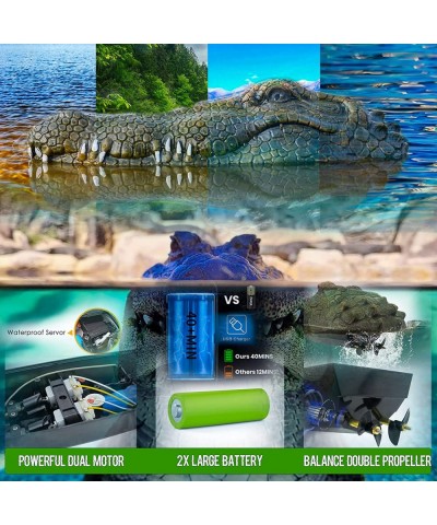 2.4 GHz Remote Control Alligator Head Boat RC Boats for Adults and Kids - Large Decoy and Floating Crocodile Head Toy Recharg...