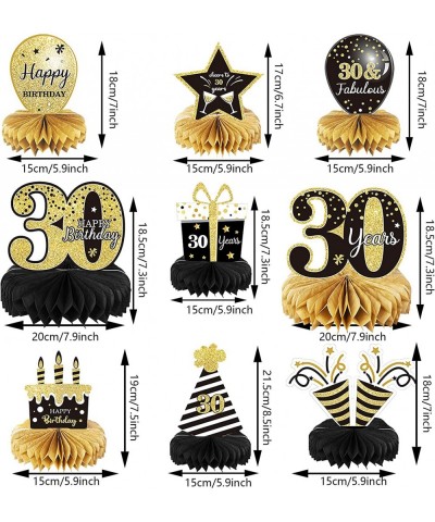 9 Pieces 30th Birthday Decoration 30th Birthday Centerpieces for Tables Decorations Cheers to 30 Years Honeycomb Table Topper...