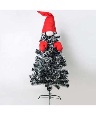 Santa Claus Hat Christmas Tree Topper with Nose Gloves Creative Santa Hat Tree Top Decoration of The Tree Hugger for Christma...