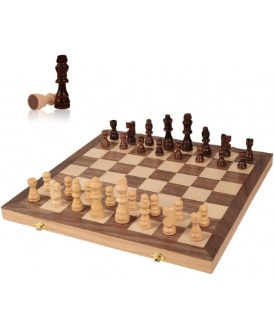 15 Inches Chess Set Wooden Folding Board Portable Travel Classic Chess Board Game Sets for Kids and Adults $48.39 Board Games