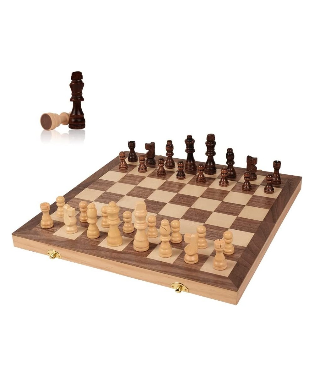 15 Inches Chess Set Wooden Folding Board Portable Travel Classic Chess Board Game Sets for Kids and Adults $48.39 Board Games