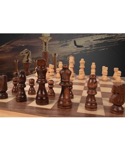 15 Inches Chess Set Wooden Folding Board Portable Travel Classic Chess Board Game Sets for Kids and Adults $48.39 Board Games