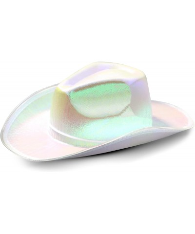 Light up Holographic Cowgirl Hat Party Disco Space Cowgirl Hat Glitter Cowboy Hat Space Cowboy Hat with White LEDs $33.46 Kid...