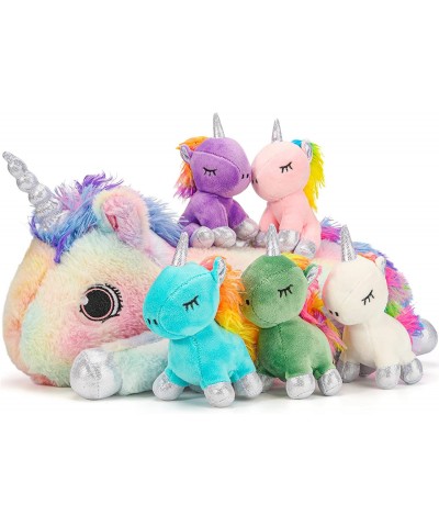 19inch Unicorn Stuffed Animals Mommy Unicorn Plush with 5 Colorful Baby Unicorns Gifts Toys for Girls Rainbow Pillows Plushie...